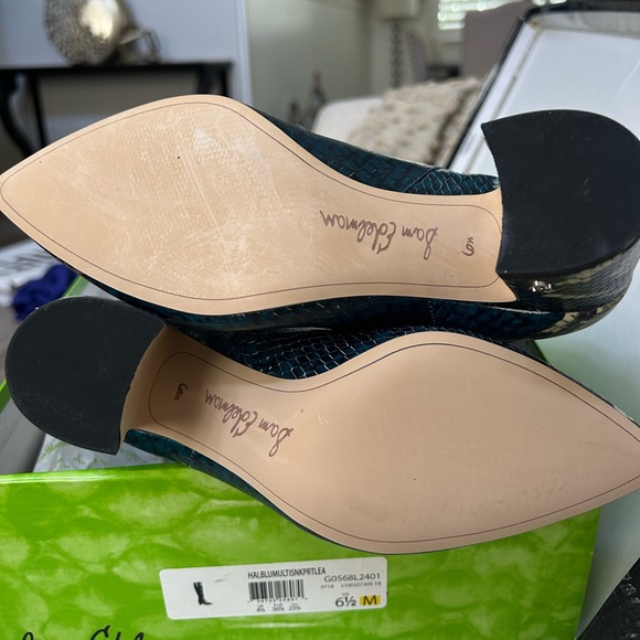 Sam Edelman Hai Women's Blue Snakeskin boots - Picture 3 of 15